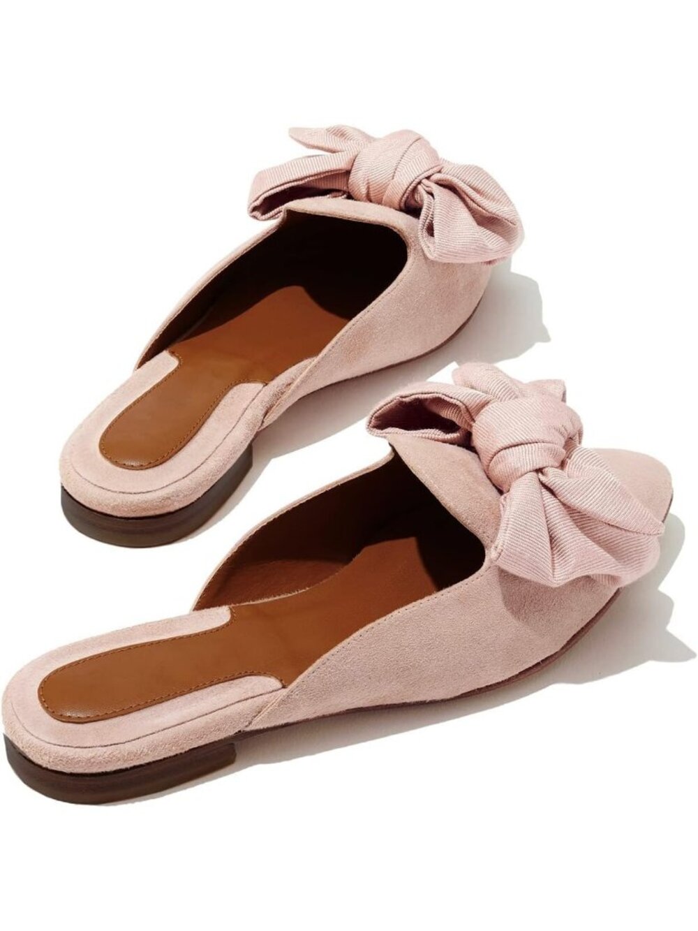 Women's Pink Suede Easy Slip On Closed Pointed Toe Loafers Flats Mules & Clogs - Picture 4 of 5